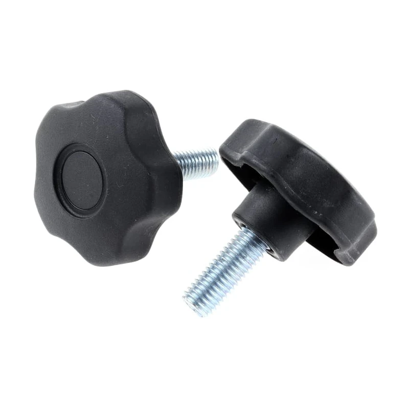 RS PRO Black Polypropylene Multiple Lobes Clamping Knob M12 Threaded Stud 60 mm Diameter 30mm Thread Length 702-7591