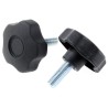 RS PRO Black Polypropylene Multiple Lobes Clamping Knob M12 Threaded Stud 60 mm Diameter 30mm Thread Length 702-7591