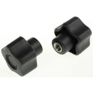 RS PRO Black Polypropylene Multiple Lobes Clamping Knob, M6 Thread Size, Stainless Steel Insert, 28 mm Diameter 702-7651