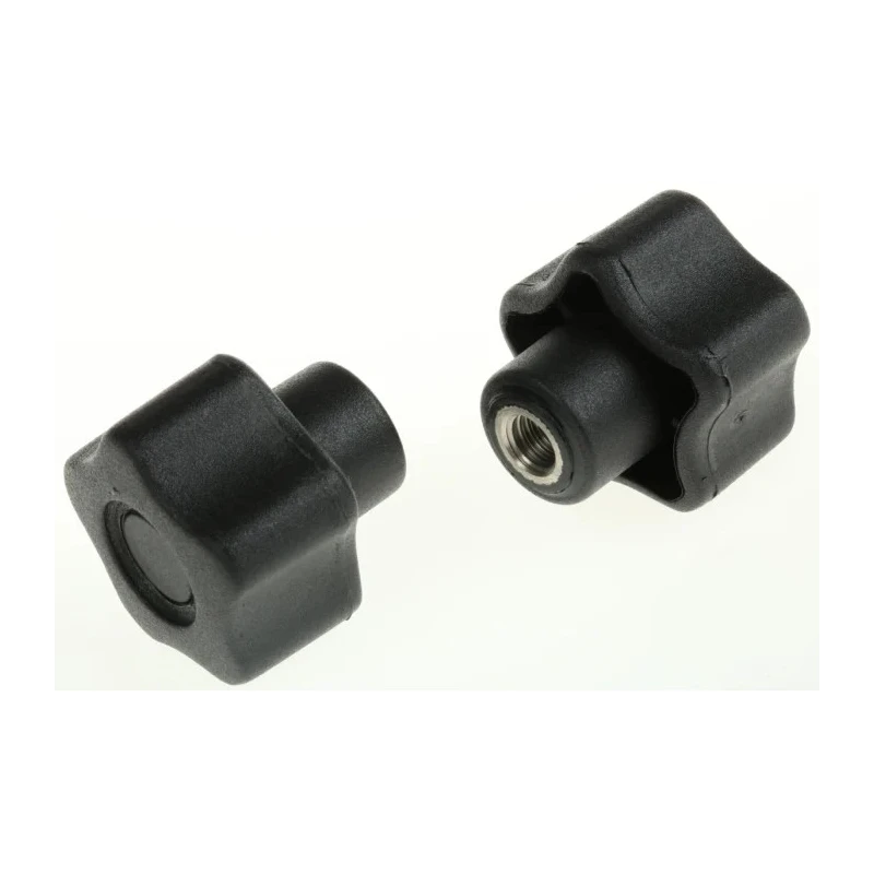 RS PRO Black Polypropylene Multiple Lobes Clamping Knob, M6 Thread Size, Stainless Steel Insert, 28 mm Diameter 702-7651