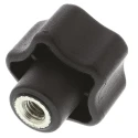 RS PRO Black Polypropylene Multiple Lobes Clamping Knob, M6 Thread Size, Stainless Steel Insert, 28 mm Diameter 702-7651