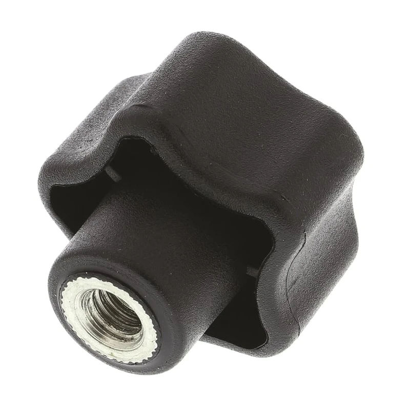 RS PRO Black Polypropylene Multiple Lobes Clamping Knob, M6 Thread Size, Stainless Steel Insert, 28 mm Diameter 702-7651