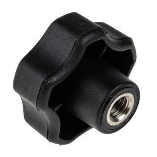 RS PRO Black Polypropylene Multiple Lobes Clamping Knob M8 Threaded Hole 40 mm Diameter 12 mm Thread Length 702-7655