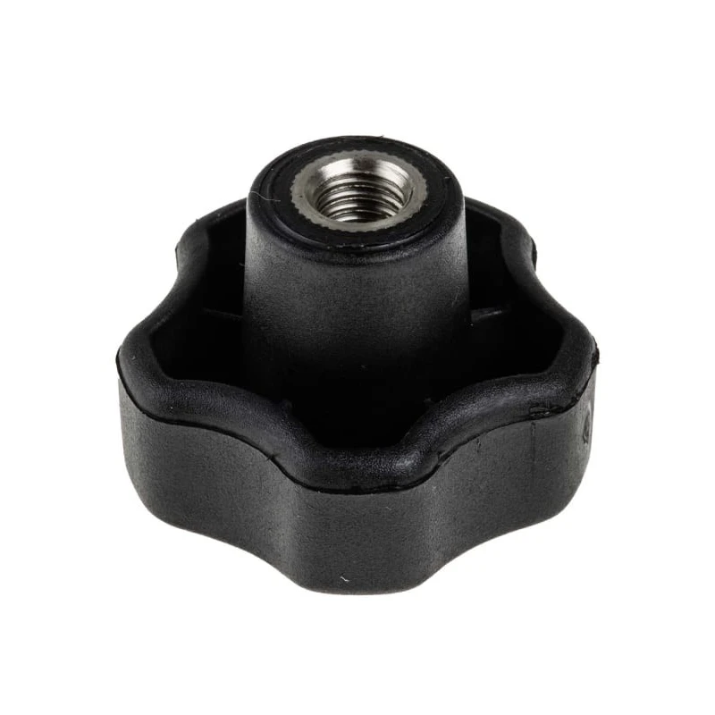 RS PRO Black Polypropylene Multiple Lobes Clamping Knob M8 Threaded Hole 40 mm Diameter 12 mm Thread Length 702-7655