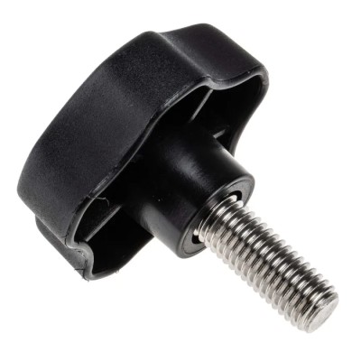 RS PRO Black Polypropylene Multiple Lobes Clamping Knob M12 Threaded Stud 60 mm Diameter 30 mm Thread Length 702-7658