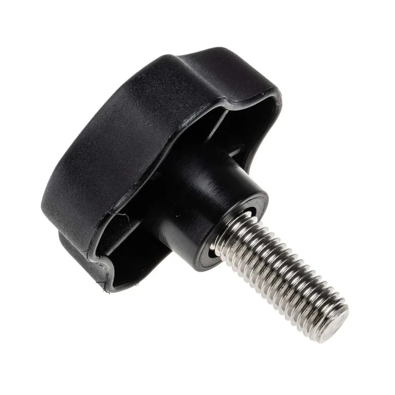 RS PRO Black Polypropylene Multiple Lobes Clamping Knob M12 Threaded Stud 60 mm Diameter 30 mm Thread Length 702-7658