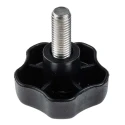 RS PRO Black Polypropylene Multiple Lobes Clamping Knob M12 Threaded Stud 60 mm Diameter 30 mm Thread Length 702-7658
