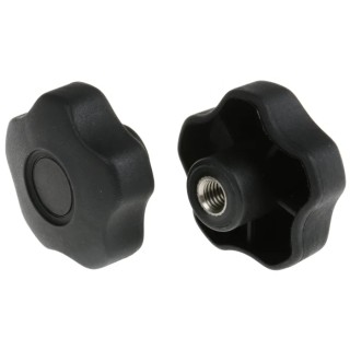 RS PRO Black Polypropylene Multiple Lobes Clamping Knob M10 Threaded Hole 60 mm Diameter 702-7661