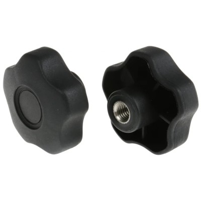 RS PRO Black Polypropylene Multiple Lobes Clamping Knob M10 Threaded Hole 60 mm Diameter 702-7661