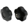 RS PRO Black Polypropylene Multiple Lobes Clamping Knob M10 Threaded Hole 60 mm Diameter 702-7661