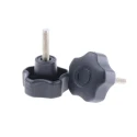 RS PRO Black Polypropylene Multiple Lobes Clamping Knob M6 Threaded Stud 40 mm Diameter 25mm Thread Length 702-7639
