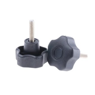 RS PRO Black Polypropylene Multiple Lobes Clamping Knob M6 Threaded Stud 40 mm Diameter 25mm Thread Length 702-7639