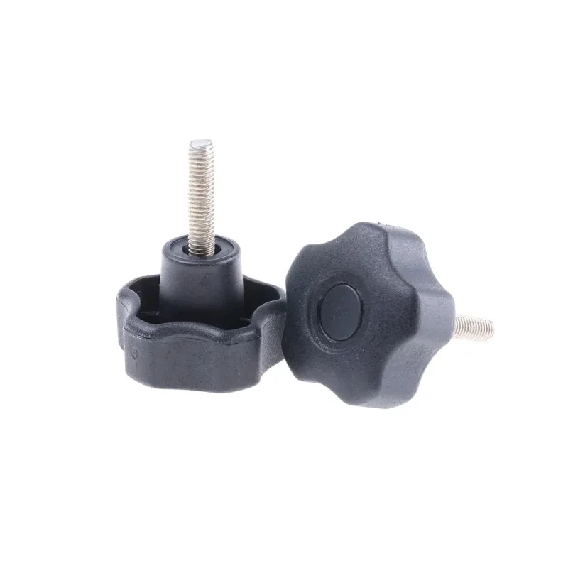 RS PRO Black Polypropylene Multiple Lobes Clamping Knob M6 Threaded Stud 40 mm Diameter 25mm Thread Length 702-7639