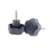 RS PRO Black Polypropylene Multiple Lobes Clamping Knob M6 Threaded Stud 40 mm Diameter 25mm Thread Length 702-7639