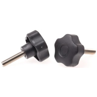 RS PRO Black Multiple Lobes Clamping Knob M8 Threaded Stud 30mm Thread Length 40 mm Diameter 702-7642