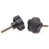 RS PRO Black Multiple Lobes Clamping Knob M8 Threaded Stud 30mm Thread Length 40 mm Diameter 702-7642