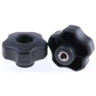 RS PRO Black Polypropylene Multiple Lobes Clamping Knob M8 Threaded Hole 50 mm Diameter 702-7664