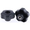 RS PRO Black Polypropylene Multiple Lobes Clamping Knob M8 Threaded Hole 50 mm Diameter 702-7664