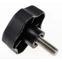 RS PRO Black Thermoplastic Multiple Lobes Clamping Knob, M10 Threaded Stud, 25mm Thread Length, 60 mm Diameter 702-7649