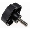 RS PRO Black Thermoplastic Multiple Lobes Clamping Knob, M10 Threaded Stud, 25mm Thread Length, 60 mm Diameter 702-7649