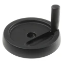 RS PRO Black Thermoplastic Hand Wheel, 175 mm Diameter, Fold Away Revolving Handle 702-7850
