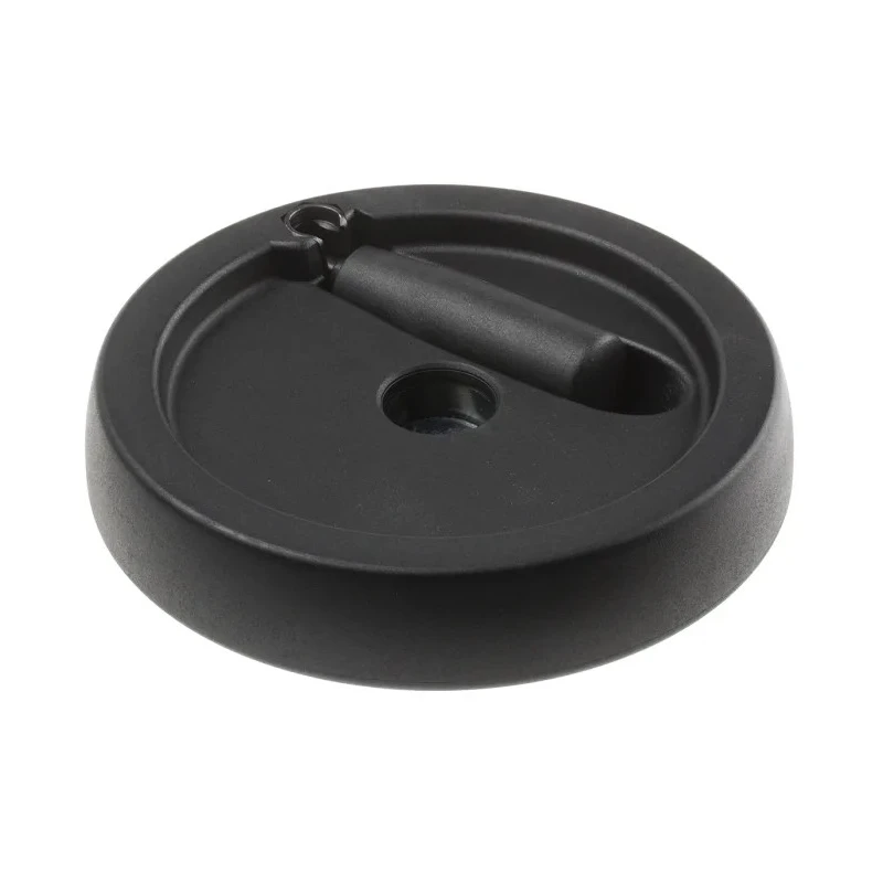 RS PRO Black Thermoplastic Hand Wheel, 175 mm Diameter, Fold Away Revolving Handle 702-7850
