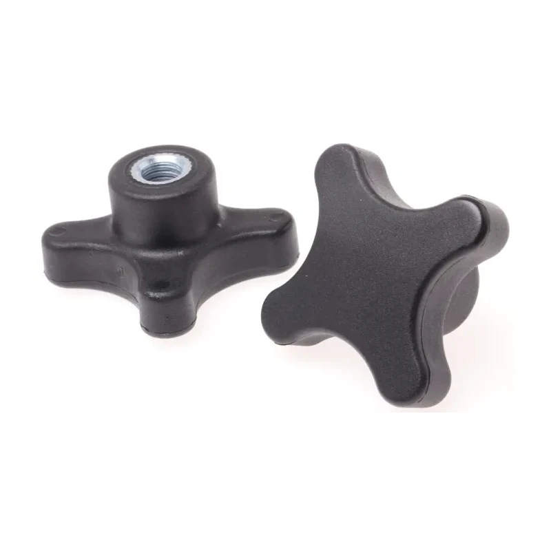 RS PRO Black Thermoplastic 4-Arm Clamping Knob M10 Threaded Hole 60 mm Diameter 702-7712