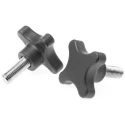 RS PRO Black Polypropylene 4-Arm Clamping Knob M12 Threaded Stud 60 mm Diameter 30 mm Thread Length 702-7706