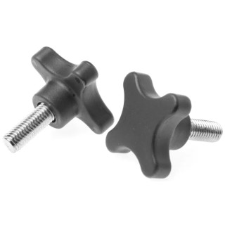 RS PRO Black Polypropylene 4-Arm Clamping Knob M12 Threaded Stud 60 mm Diameter 30 mm Thread Length 702-7706