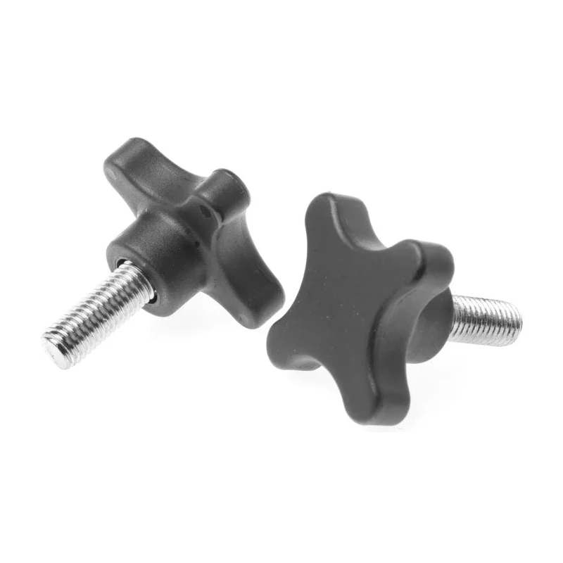 RS PRO Black Polypropylene 4-Arm Clamping Knob M12 Threaded Stud 60 mm Diameter 30 mm Thread Length 702-7706