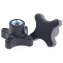 RS PRO Black Thermoplastic 4-Arm Clamping Knob, M8 Threaded Hole, 12mm Thread Length 702-7715
