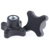 RS PRO Black Thermoplastic 4-Arm Clamping Knob, M8 Threaded Hole, 12mm Thread Length 702-7715