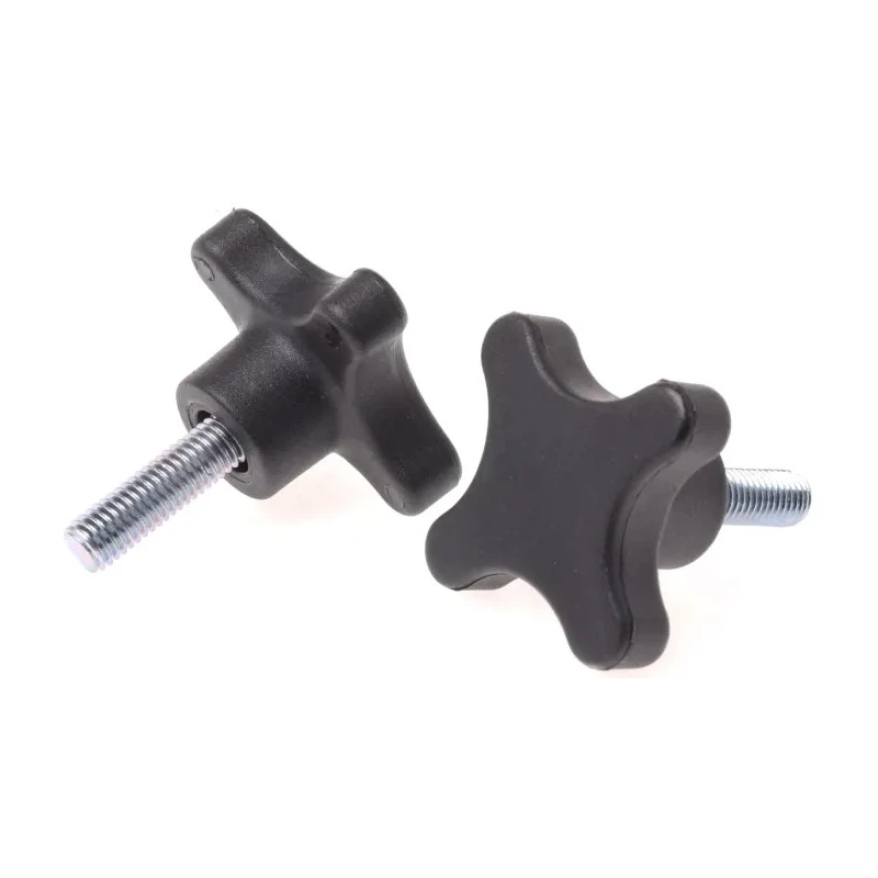 RS PRO Black Polypropylene 4-Arm Clamping Knob Threaded Stud 50 mm Knob Diameter 25 mm Thread Length 702-7709