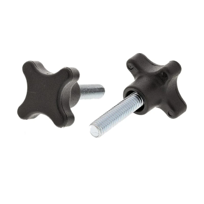 RS PRO Black Polypropylene 4-Arm Clamping Knob Thread Length 30mm Knob Diameter 40 mm Steel Insert 702-7699