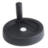 RS PRO Black Nylon Hand Wheel Fold Away Revolving Handle 125 mm Diameter 702-7847