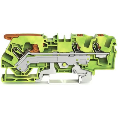 WAGO TOPJOB S 2106 Series Earth Terminal Block Green Yellow 6mm² 1-Level Cage Clamp IECEx/ATEX 2106-5307