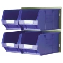 RS PRO Polypropylene Storage Bin, 350 mm x 205 mm x 132 mm, Blue 771-9203