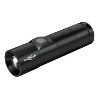 Ansmann Black Aluminium LED Torch Rechargeable 300 lm, USB Charging, IP54, 98.5 mm 1600-0247