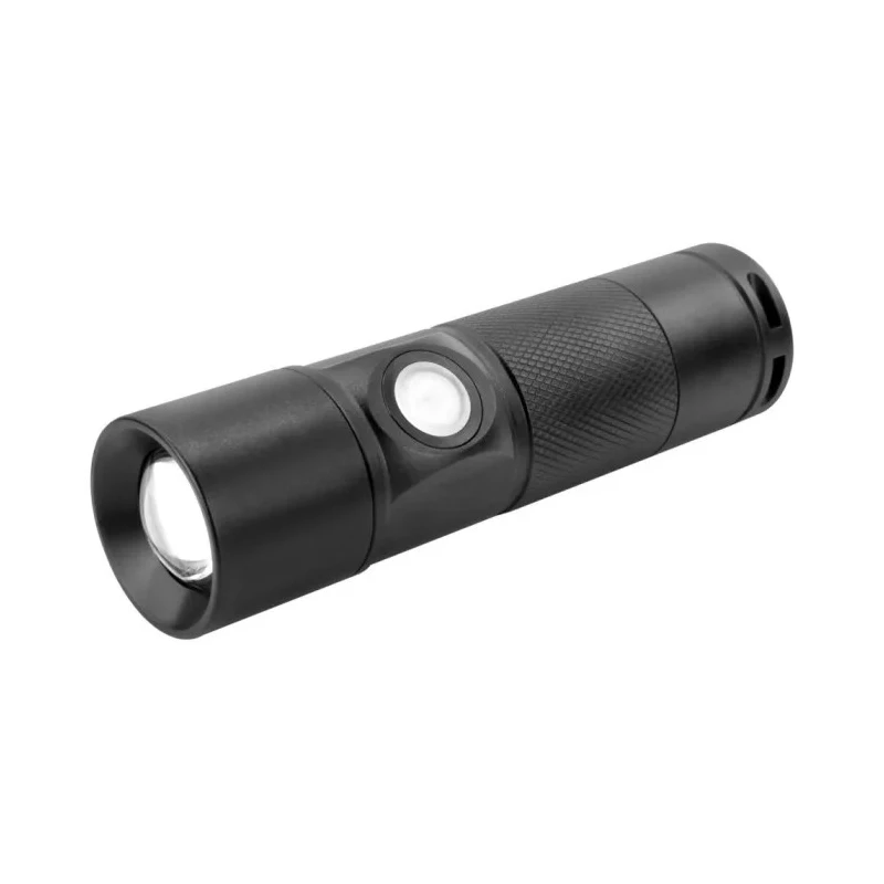 Ansmann Black Aluminium LED Torch Rechargeable 300 lm, USB Charging, IP54, 98.5 mm 1600-0247