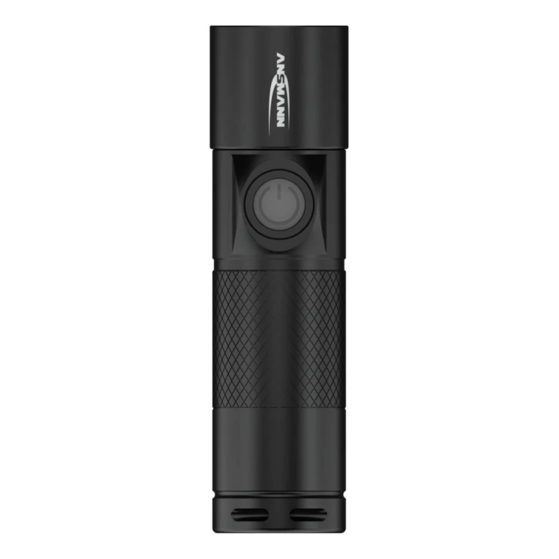 Ansmann Black Aluminium LED Torch Rechargeable 300 lm, USB Charging, IP54, 98.5 mm 1600-0247