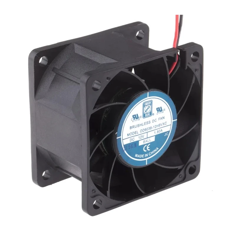 RS PRO Axial Fan 12V DC 17W 1.42A 103.6 m³/h 60mm Square Frame Ball Bearing 703-3436