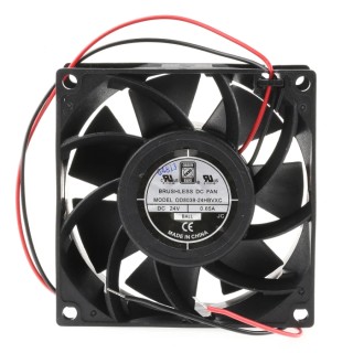 RS PRO Axial Fan, 24V DC, 168.2 m³/h Airflow, 13W Power, 500mA Max Current, 80mm Square Frame, Ball Bearing, Model 703-3448