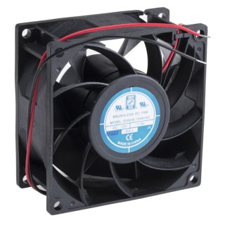 RS PRO Axial Fan, 12V DC, 168.2 m³/h Air Flow, 14 W Power, 1.2 A Current, 80 mm Square Frame, Ball Bearing 703-3445