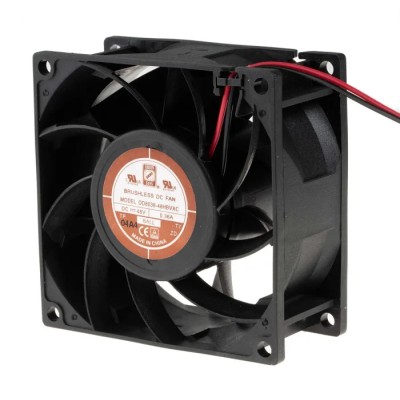 RS PRO Axial Fan 48V DC 14W 168.2 m³/h 6300 RPM Ball Bearing Square Frame 80mm 703-3442