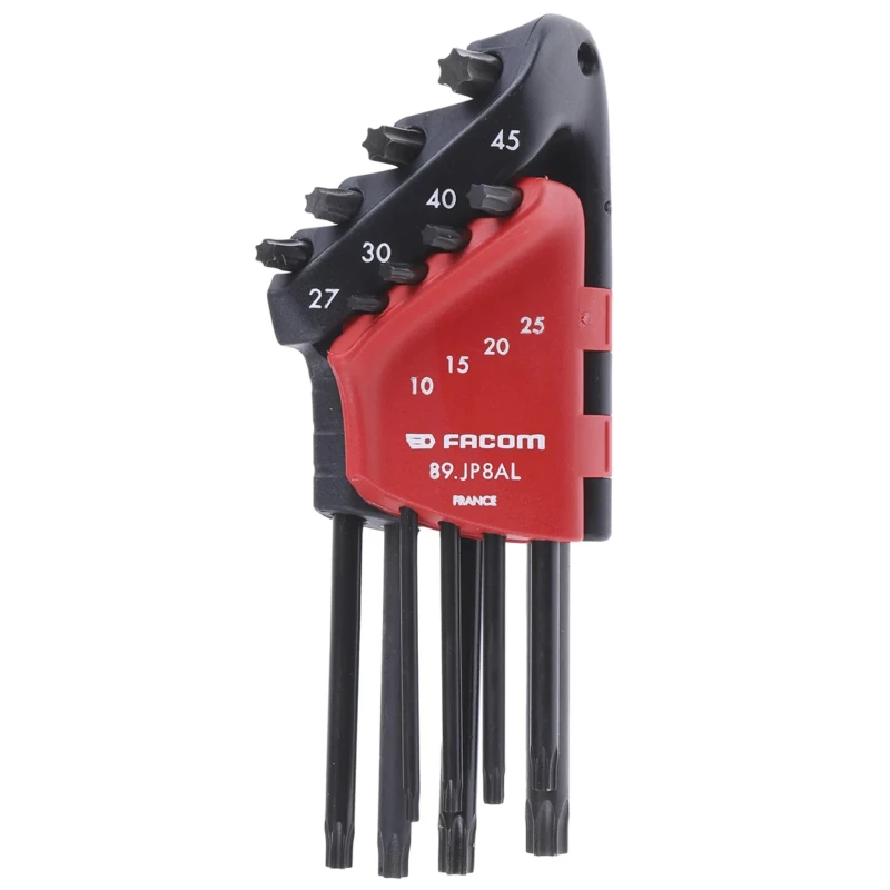 Facom 8-Piece Long Arm Torx Key Set 89.JP8AL, Compliant with Torx and Resistorx Specifications