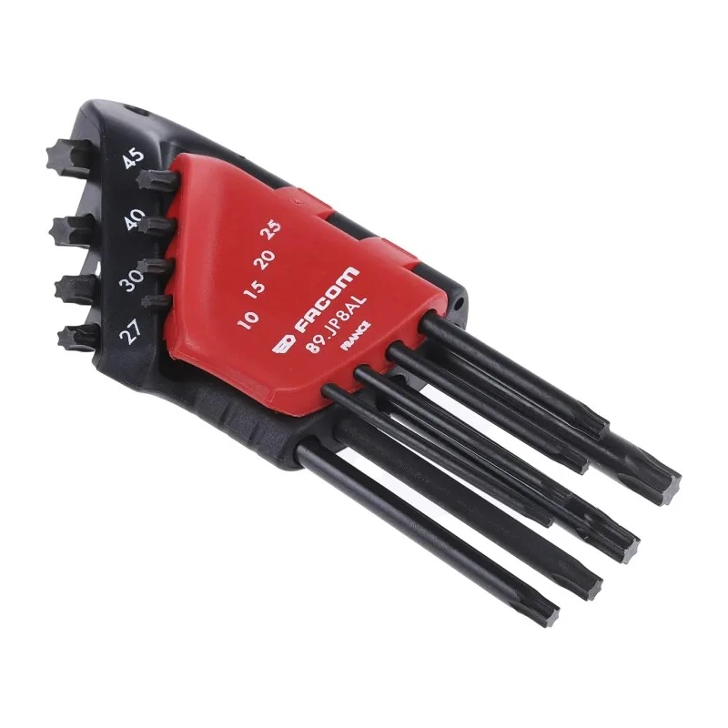 Facom 8-Piece Long Arm Torx Key Set 89.JP8AL, Compliant with Torx and Resistorx Specifications