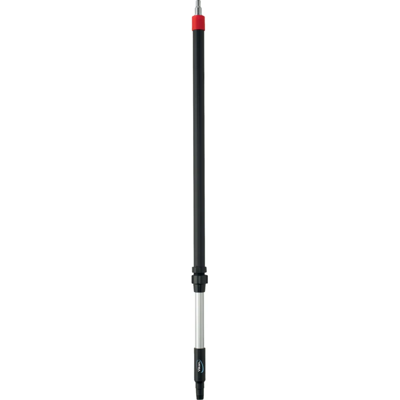 Vikan Black Anodised Aluminium Polypropylene Telescopic Brush Handle 1.6 m for Use with Vikan Water Brushes 297152