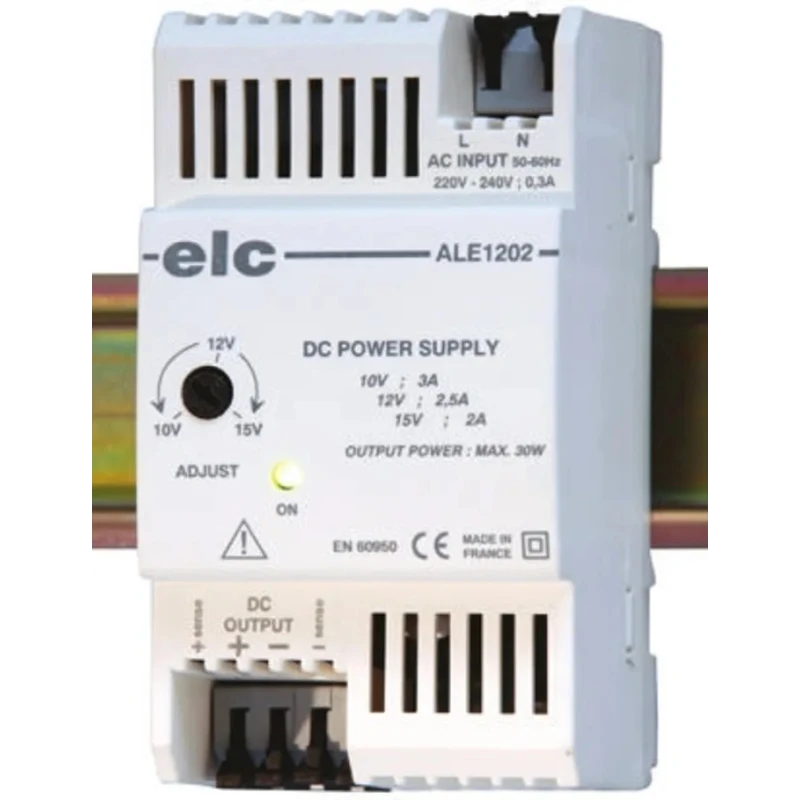 ELC ALE Switched Mode DIN Rail Power Supply AC 190-264V Input 15V DC 2.5A Output 30W ALE1202