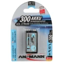 Ansmann 9V Rechargeable Nickel Metal Hydride Battery 300mAh Capacity 5035453
