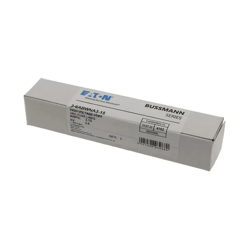 Eaton Cartridge Fuse 3.15A 3.6kV AC Ceramic Medium Acting 25.4 x 142 mm 3-6ABWNA3-15